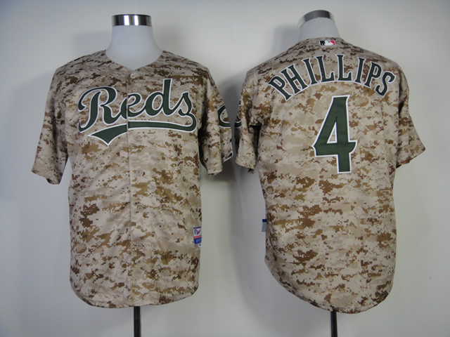 Men MLB Cincinnati Reds 4 Phillips Camo jerseys